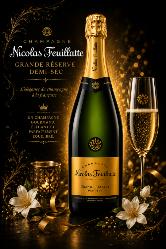 Champagne Nicolas Feuillatte Demi-Sec Grande Réserve, 75cl