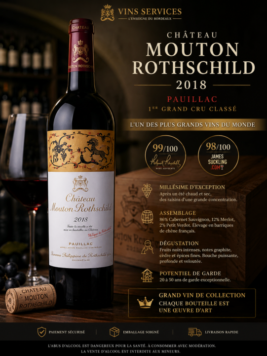 Mouton Rothschild 2018, Pauillac 1er Grand Cru Classé 75cl Rouge 