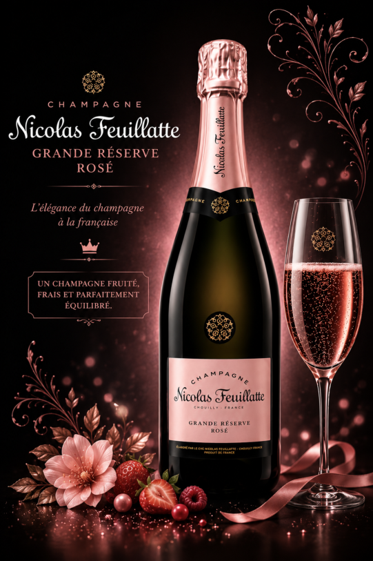 Champagne Nicolas Feuillatte Grande Réserve - Brut Rosé - 75 cl