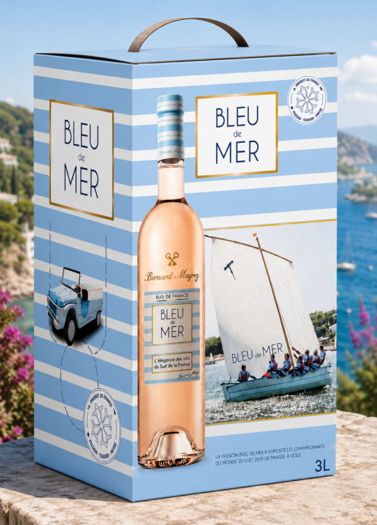 Bleu de Mer Rosé IGP Pays d’Oc 3 Litres Bag in Box  Bernard Magrez